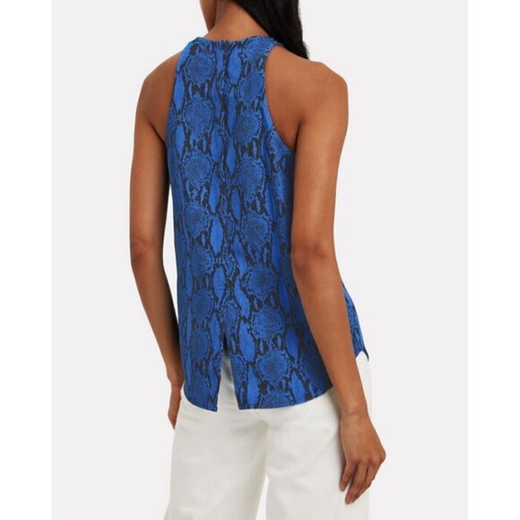💕ALC💕 Anise Snakeskin Print Crepe Tank Top Blue 2 NWT - Picture 8 of 16